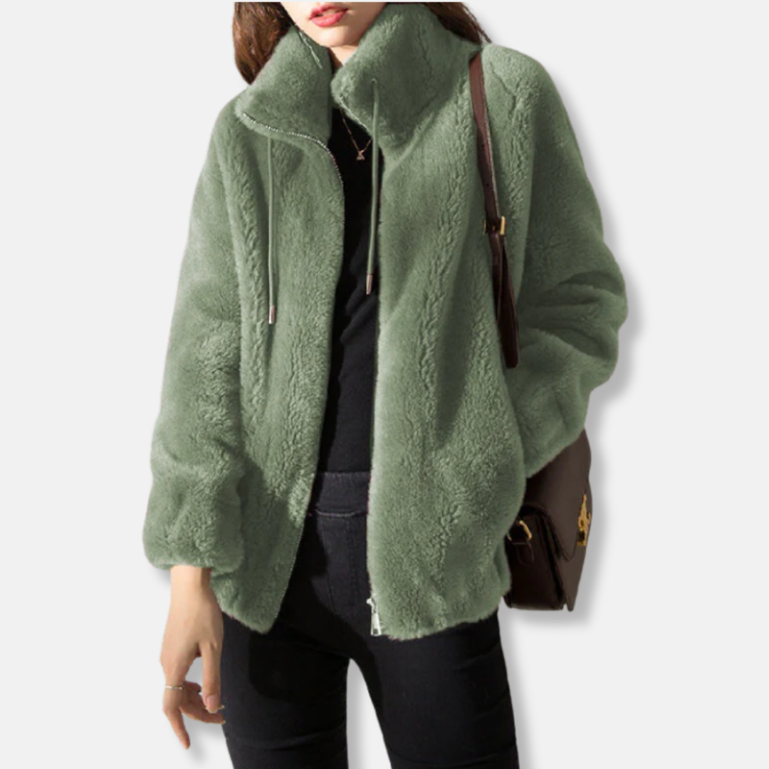 VogeLuxe | Women’s Plush Zip-Up Bomber 1