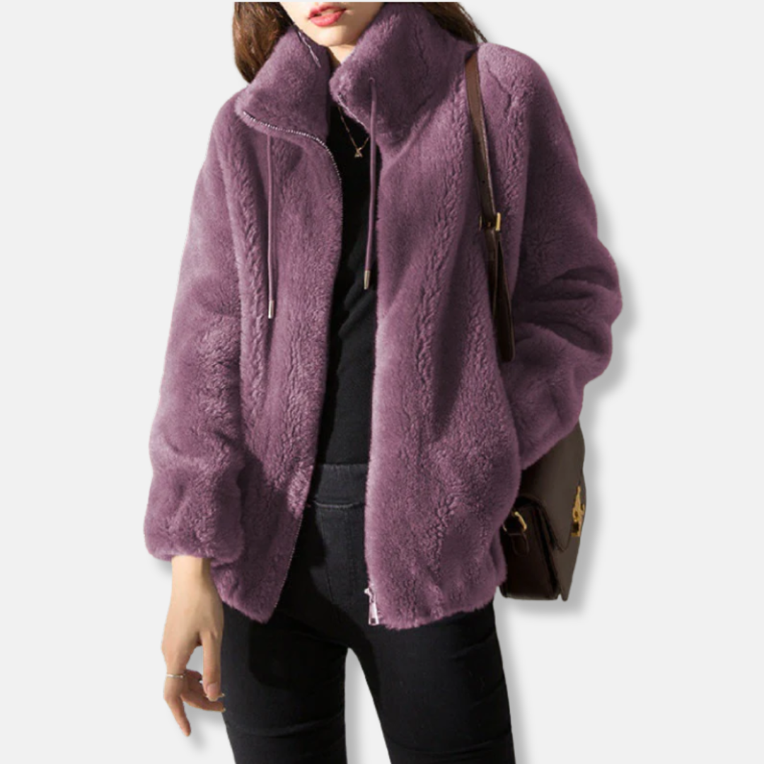 VogeLuxe | Women’s Plush Zip-Up Bomber 2