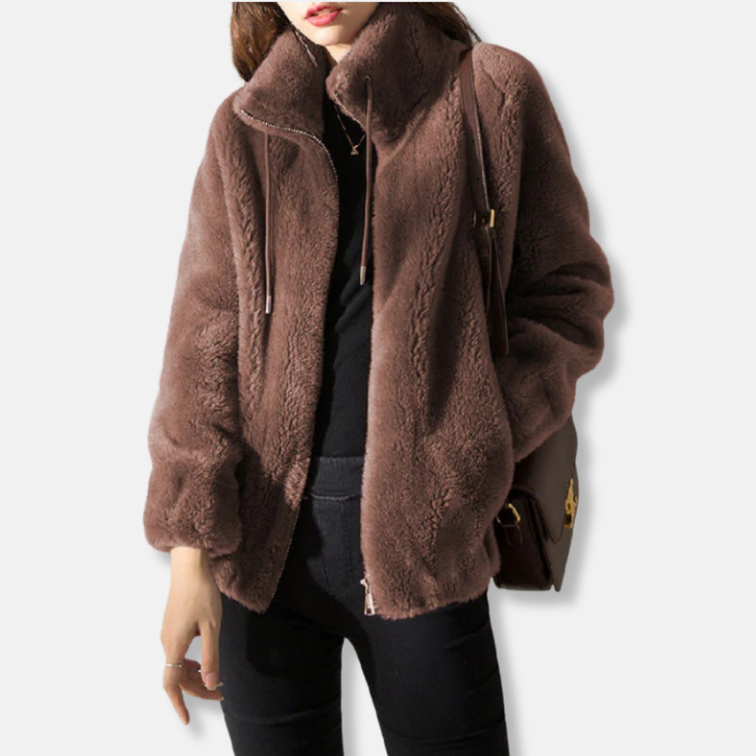 VogeLuxe | Women’s Plush Zip-Up Bomber 3