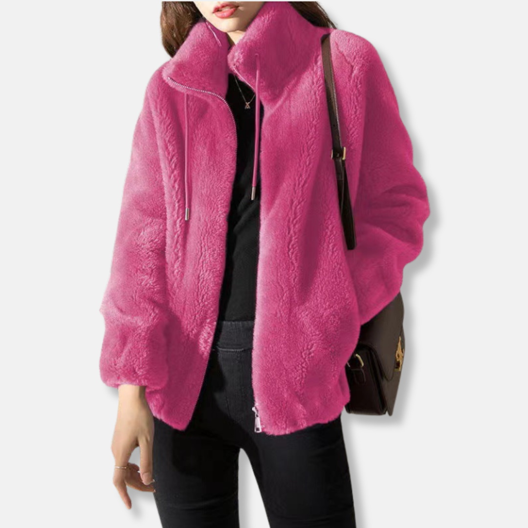 VogeLuxe | Women’s Plush Zip-Up Bomber 4