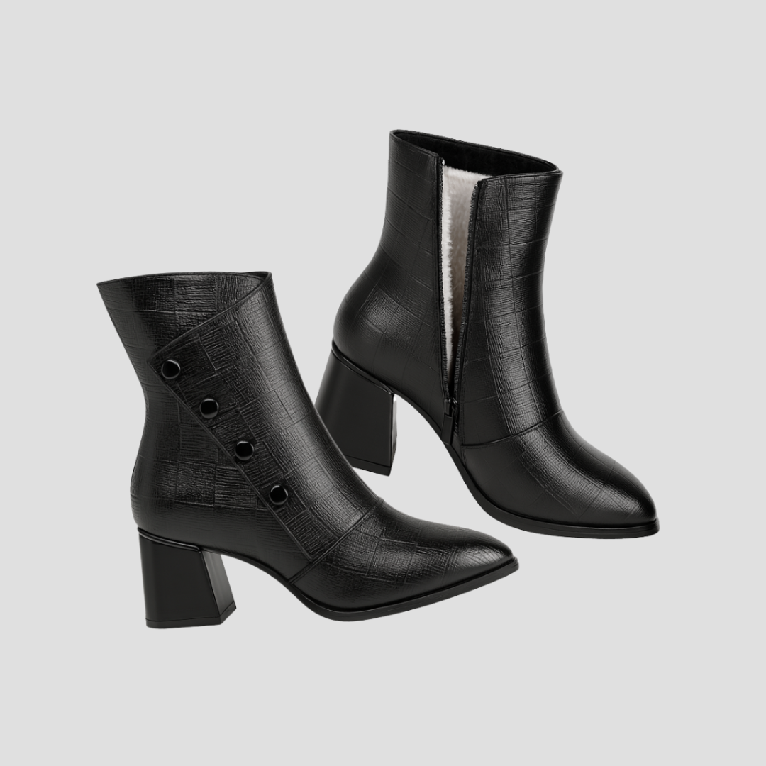 VogeLuxe | Women’s Pointed Toe Heeled Ankle Boots 1