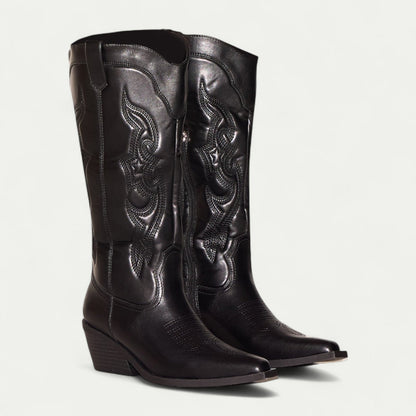 VogeLuxe | Women’s Polished Leather Western Boots 4