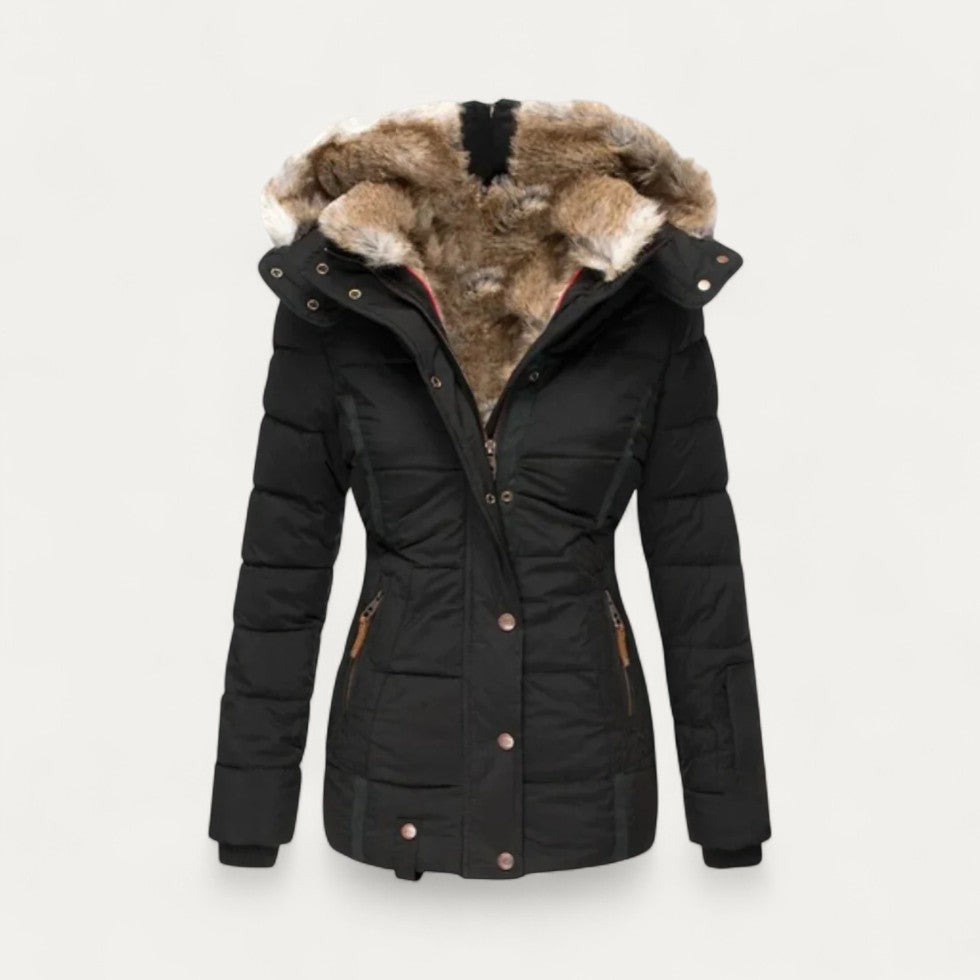 VogeLuxe | Women’s Quilted Faux Fur Hooded Parka 0