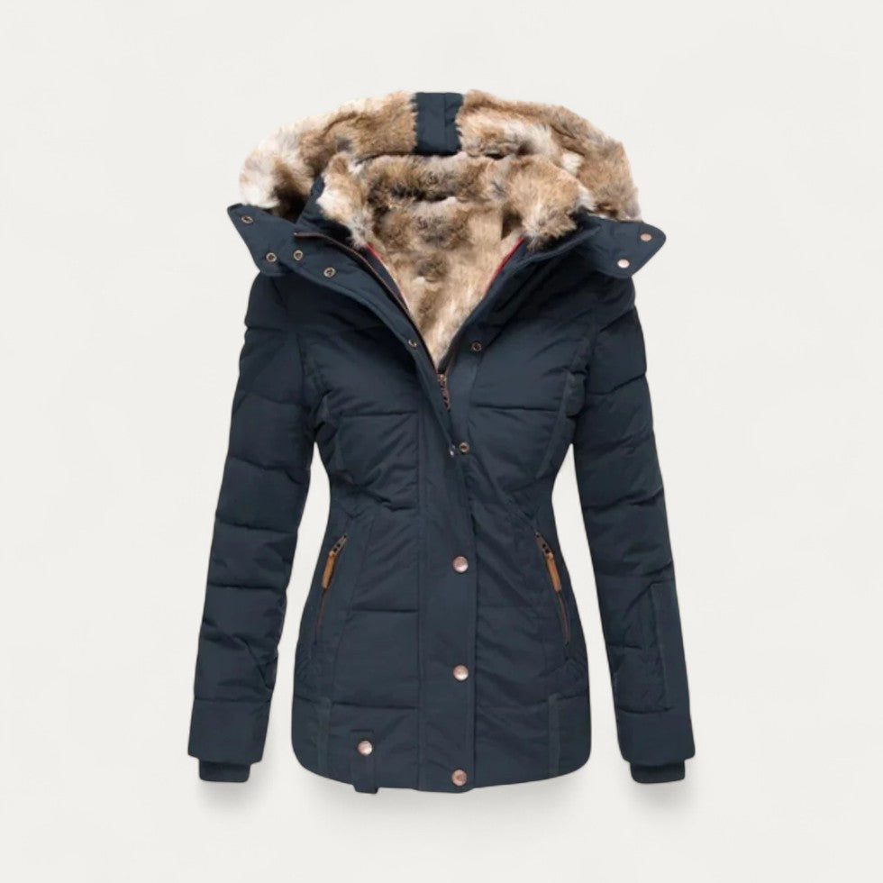 VogeLuxe | Women’s Quilted Faux Fur Hooded Parka 1