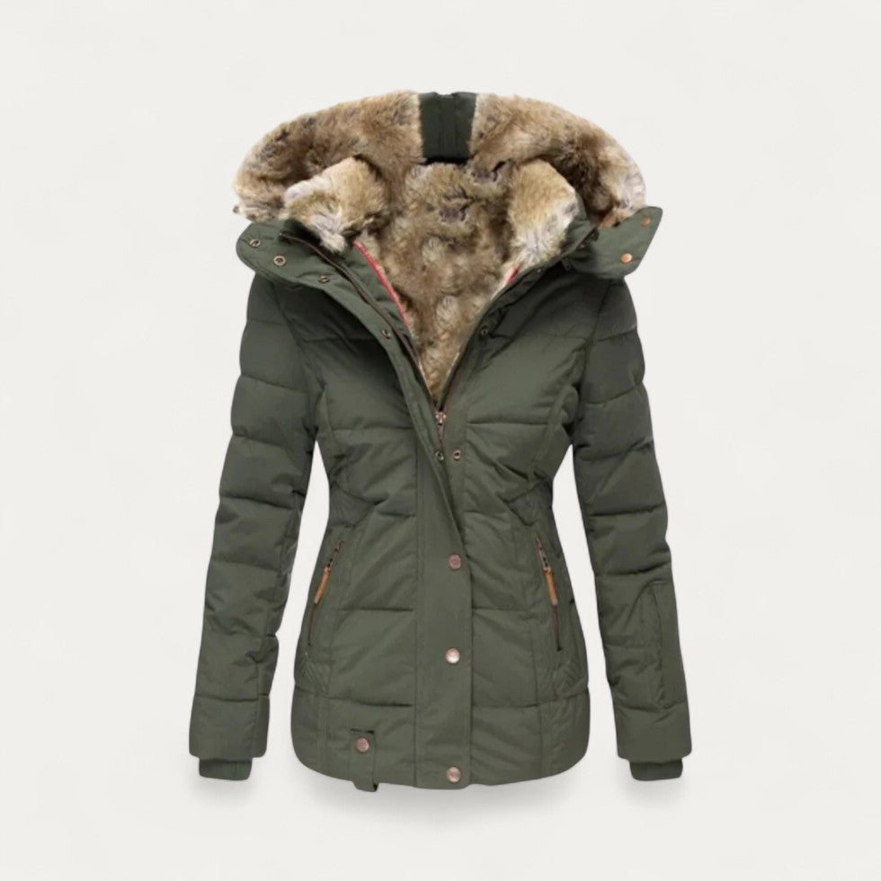 VogeLuxe | Women’s Quilted Faux Fur Hooded Parka 2