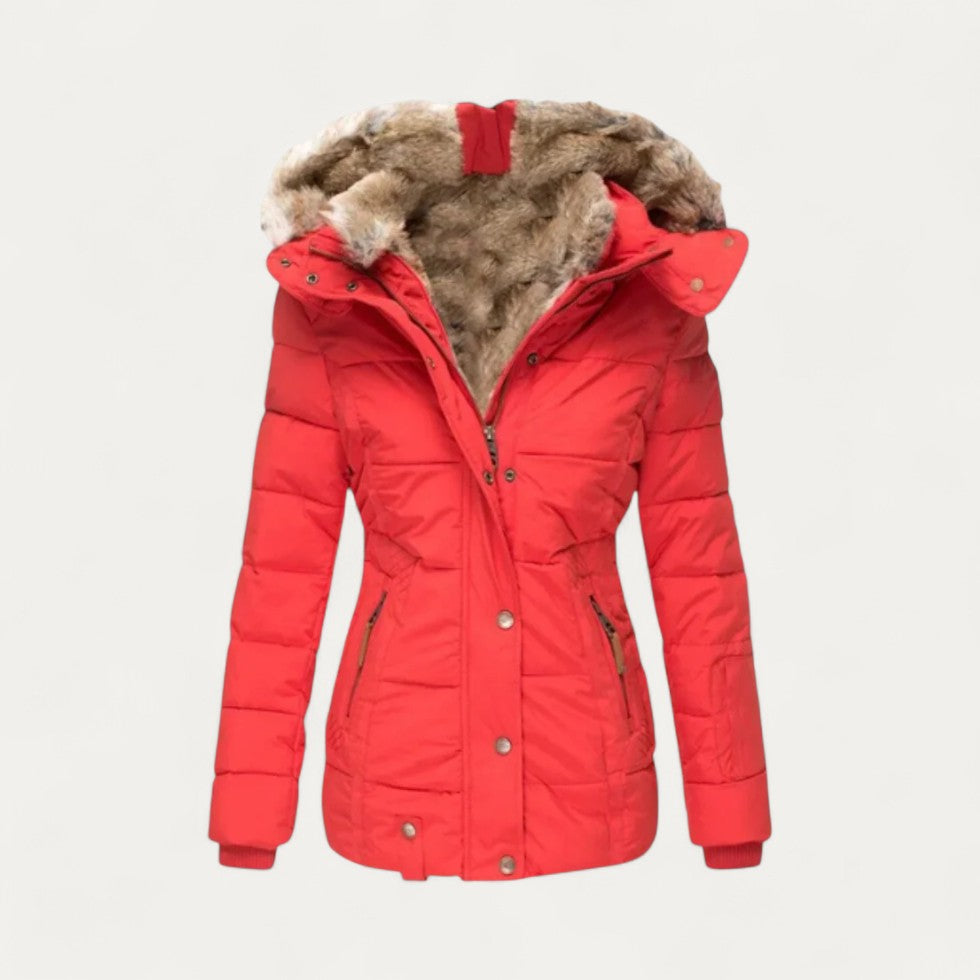 VogeLuxe | Women’s Quilted Faux Fur Hooded Parka 4