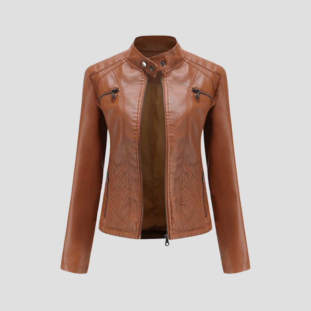 VogeLuxe | Women’s Quilted Faux Leather Jacket 1