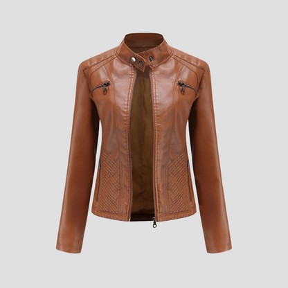 VogeLuxe | Women’s Quilted Faux Leather Jacket 1