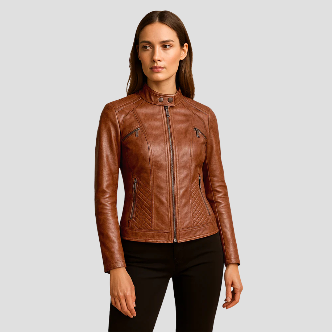 VogeLuxe | Women’s Quilted Faux Leather Jacket 2