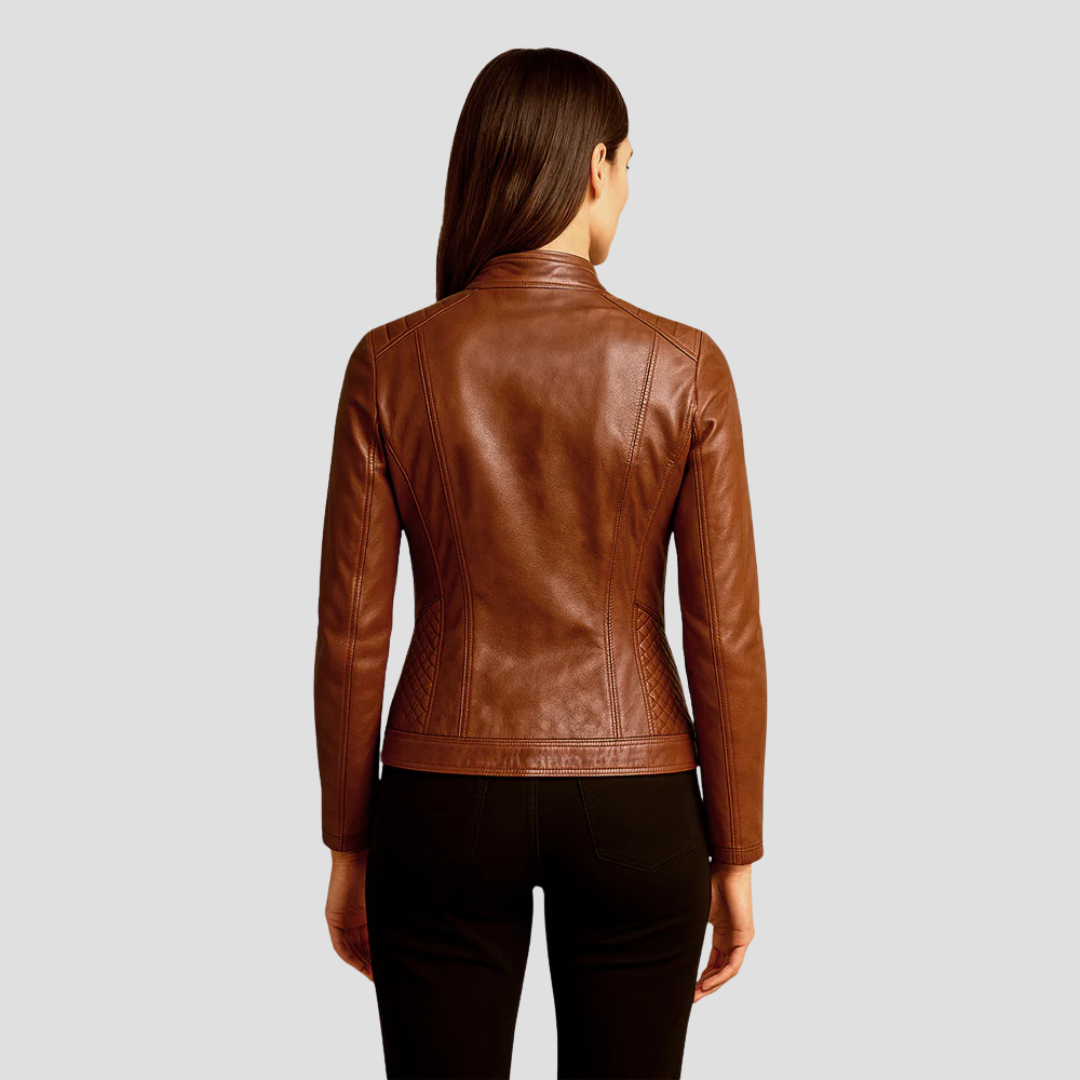 VogeLuxe | Women’s Quilted Faux Leather Jacket 3