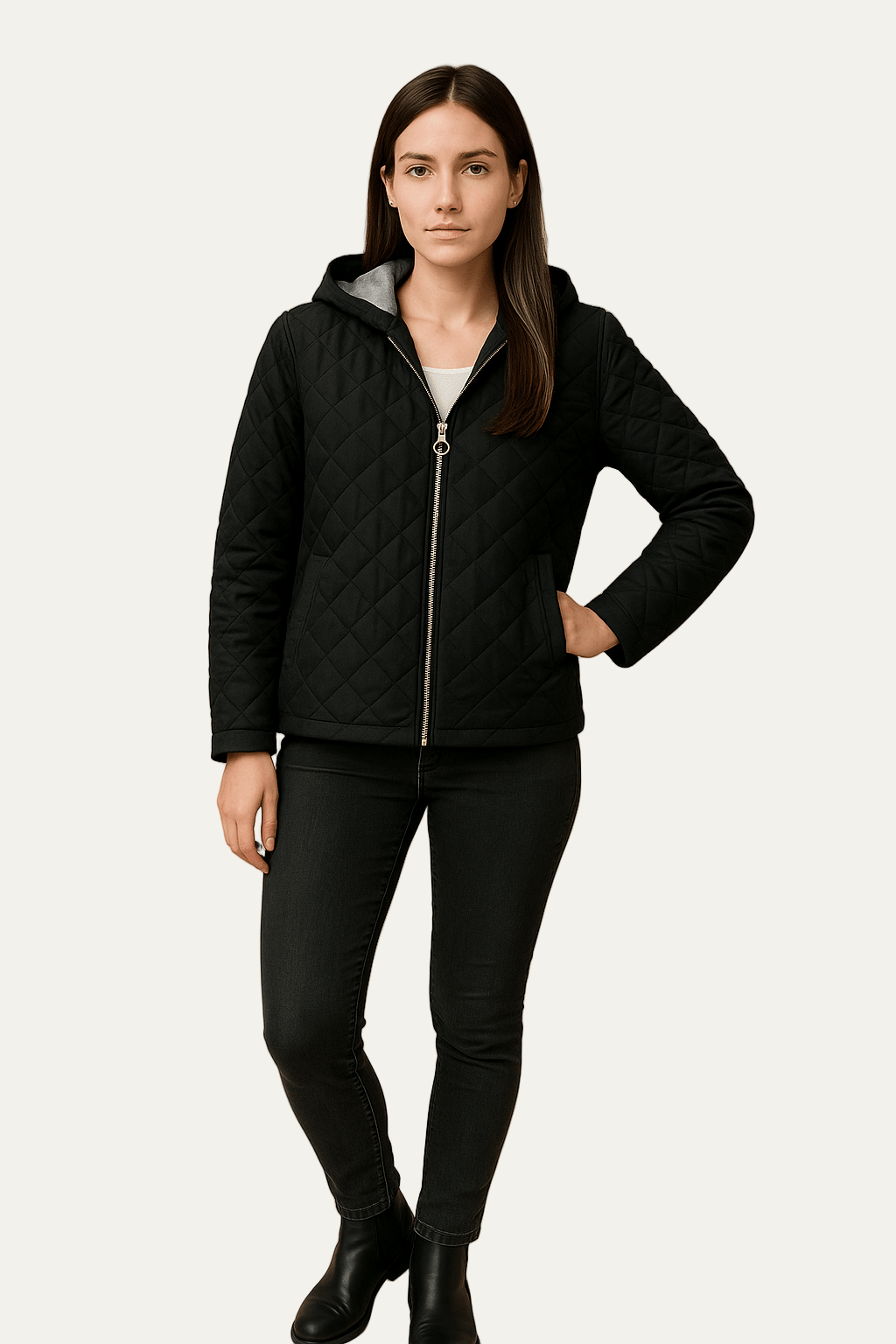 VogeLuxe | Women’s Quilted Hooded Jacket 2