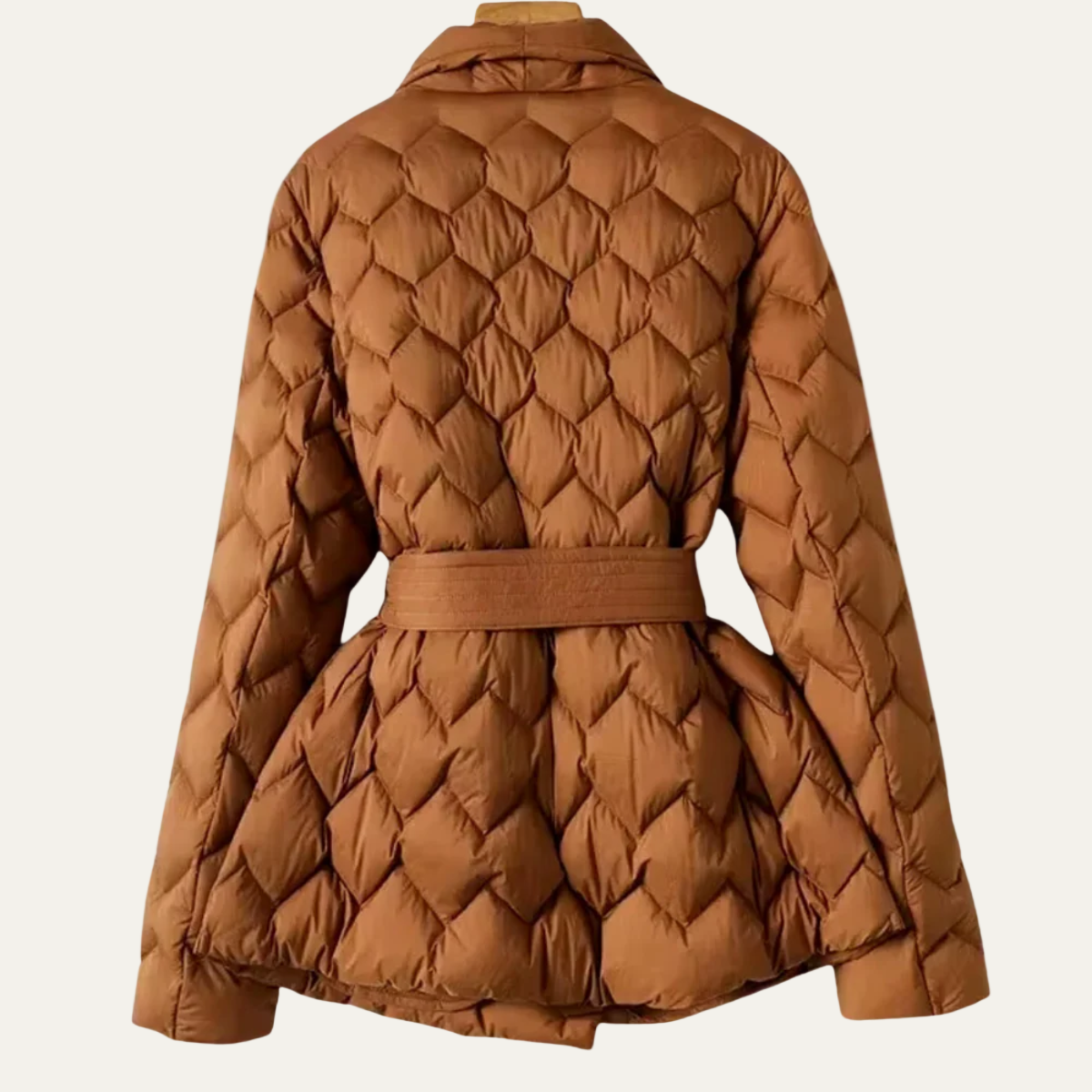 VogeLuxe | Women’s Quilted Puffer Jacket with Belted Waist 2