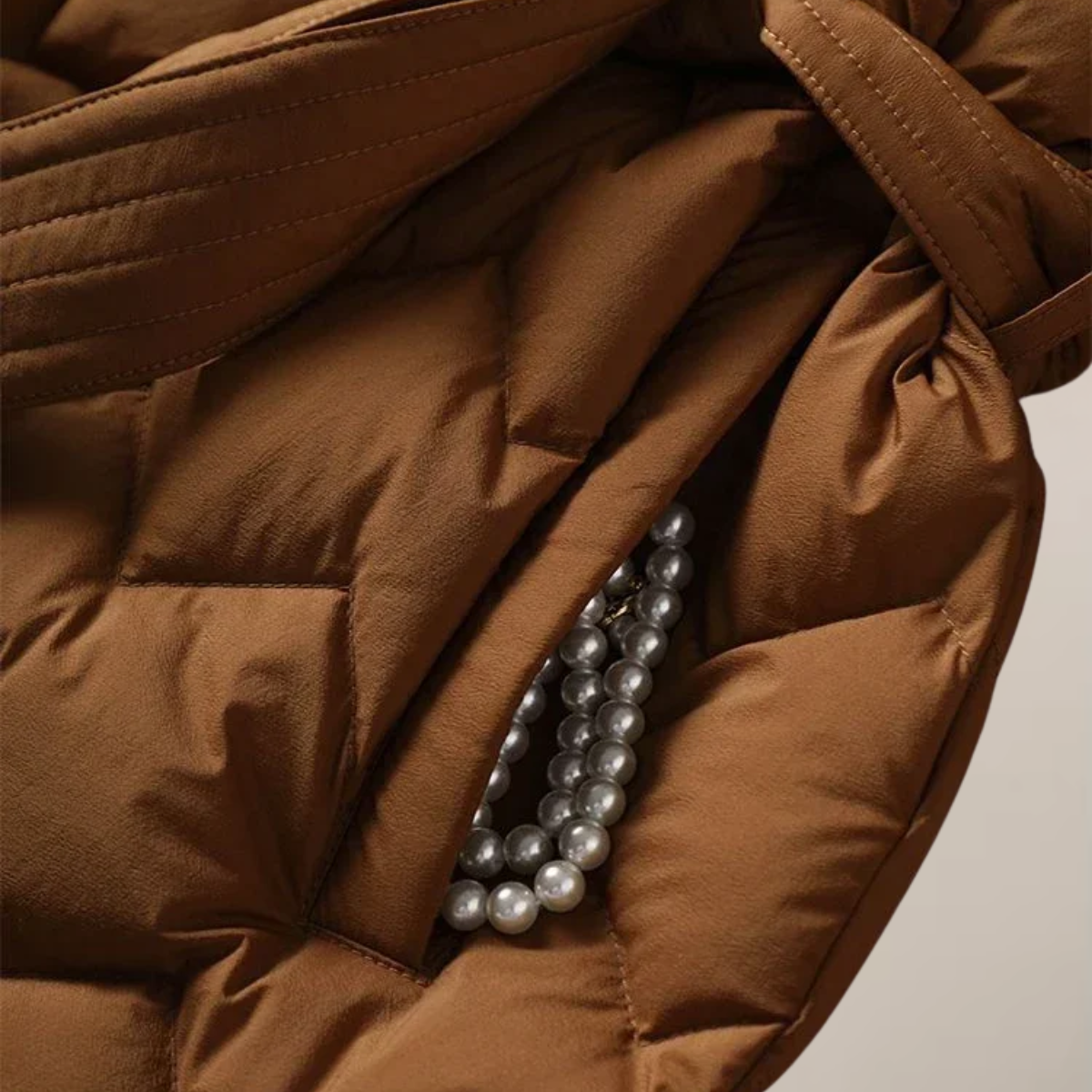 VogeLuxe | Women’s Quilted Puffer Jacket with Belted Waist 4