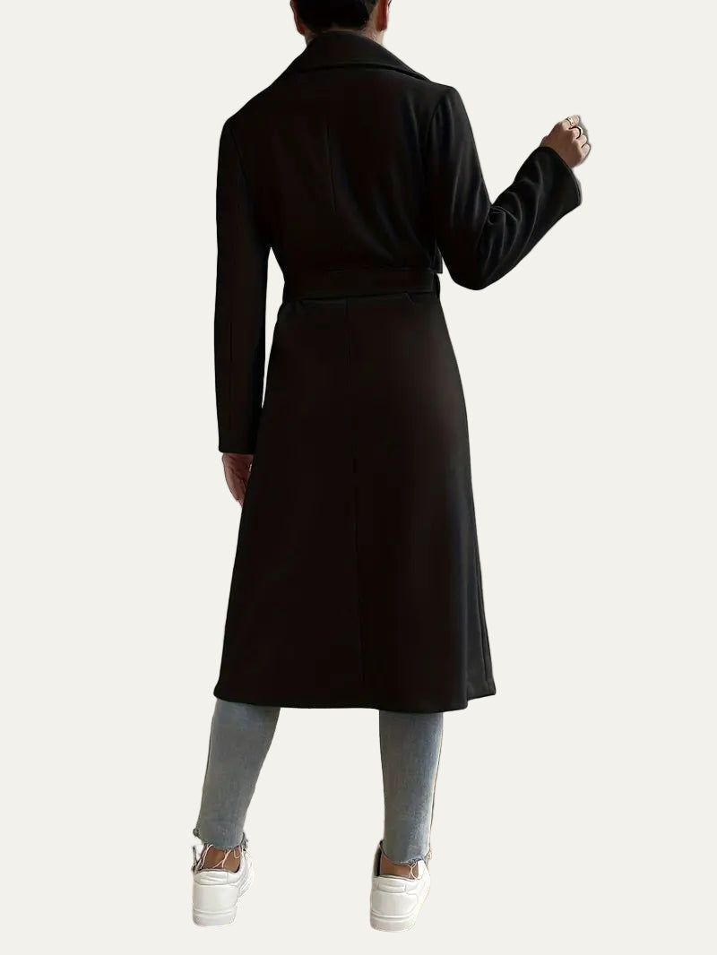 VogeLuxe | Women’s Relaxed Drape-Front Long Coat 1