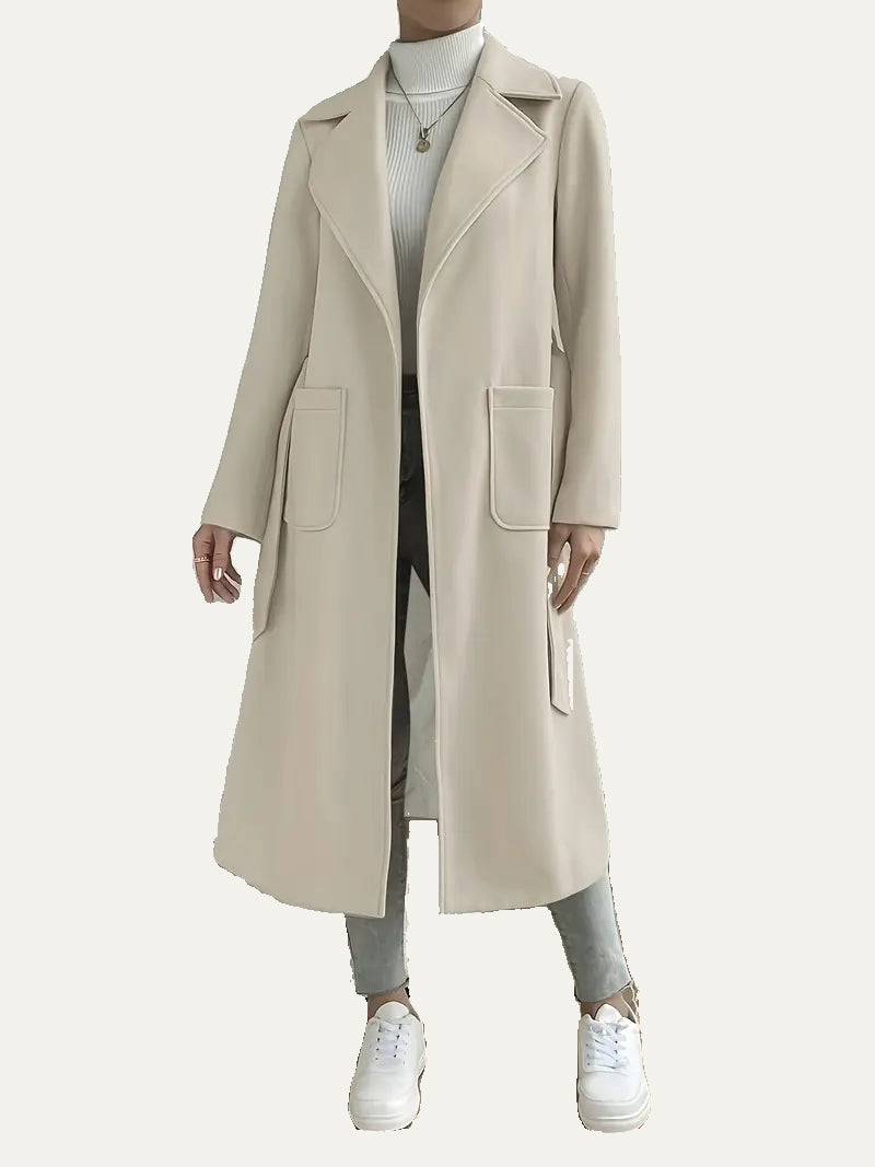 VogeLuxe | Women’s Relaxed Drape-Front Long Coat 2