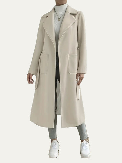 VogeLuxe | Women’s Relaxed Drape-Front Long Coat 2