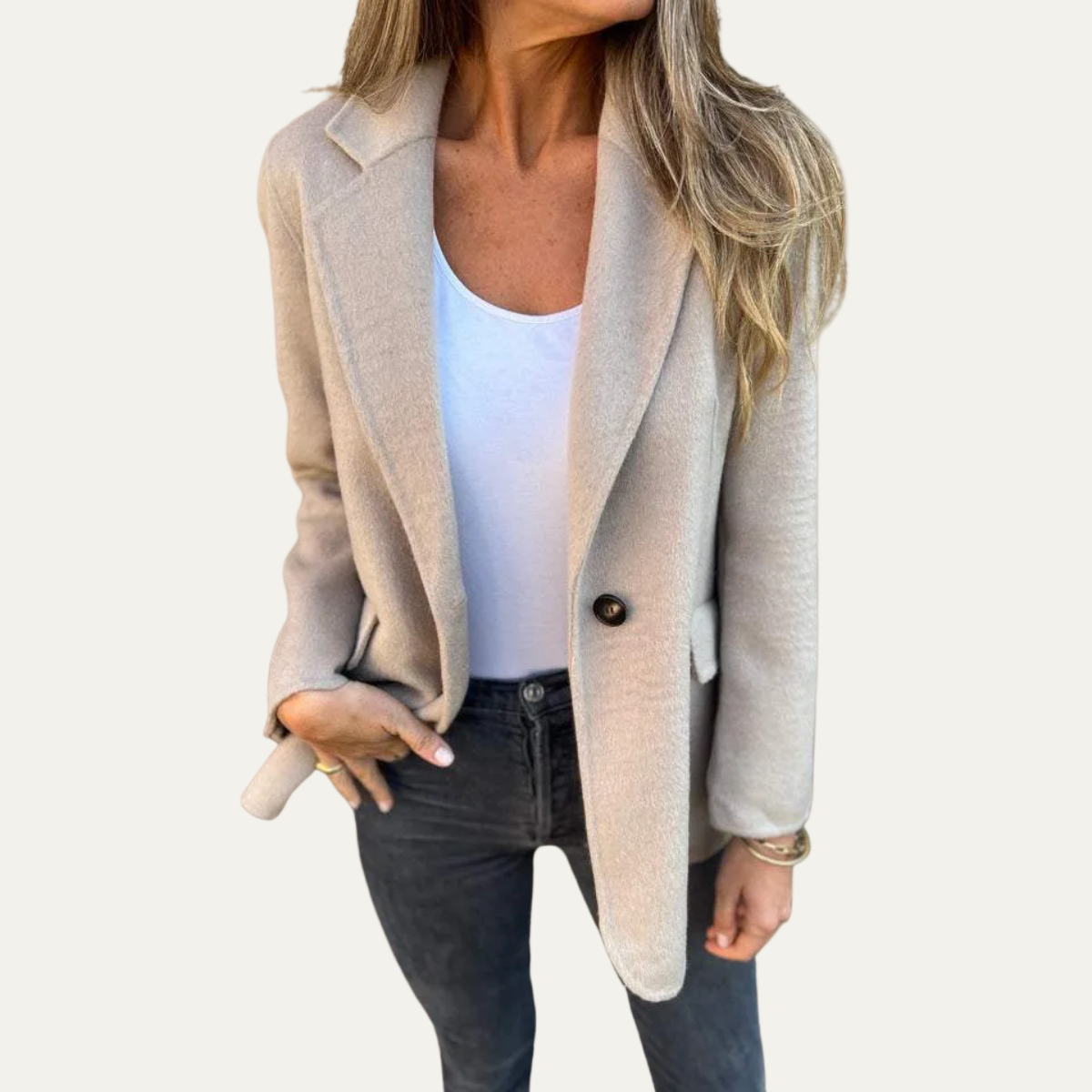 VogeLuxe | Women’s Relaxed Fit Single-Breasted Blazer 0