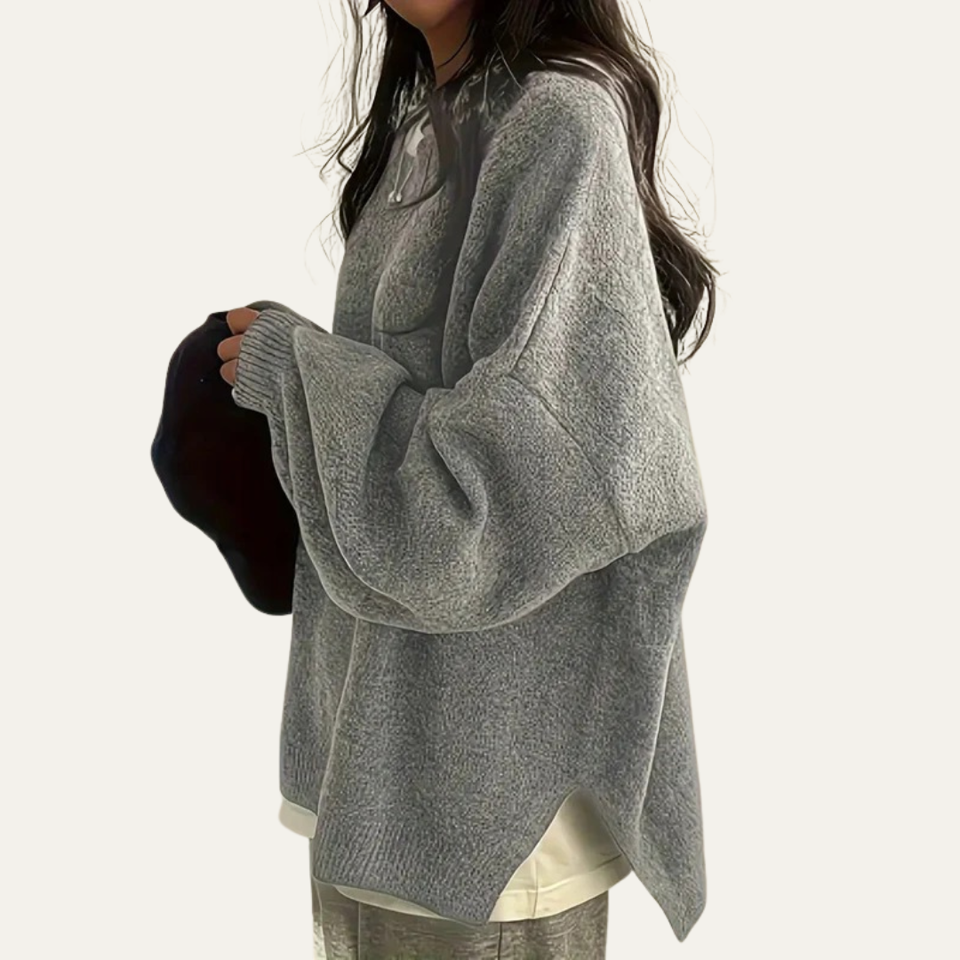 VogeLuxe | Women’s Relaxed Textured Crewneck Knit Sweater 5