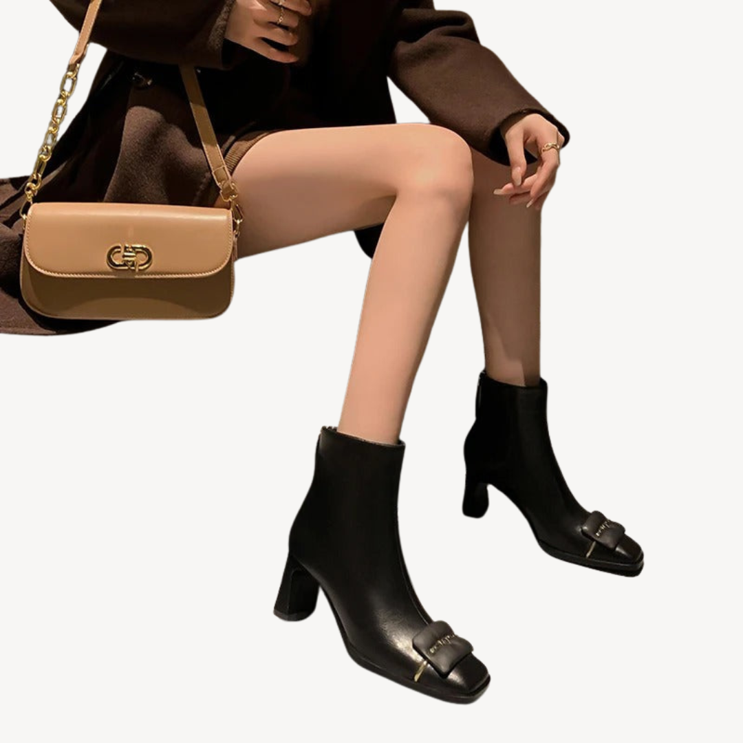 VogeLuxe | Women’s Retro Leather Bow Ankle Boots 2