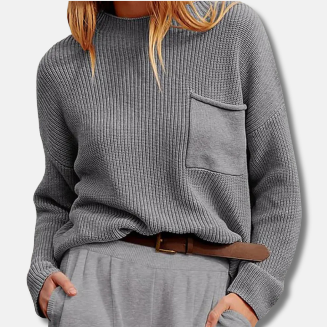 VogeLuxe | Women’s Ribbed Mock-Neck Sweater 2