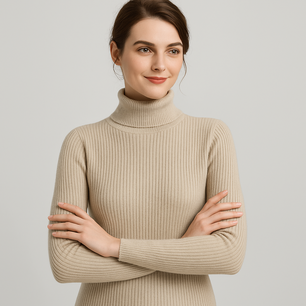 VogeLuxe | Women’s Ribbed Turtleneck Classic Sweater 6