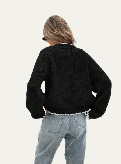 VogeLuxe | Women’s Scalloped Bow-Tie Cropped Cardigan 3