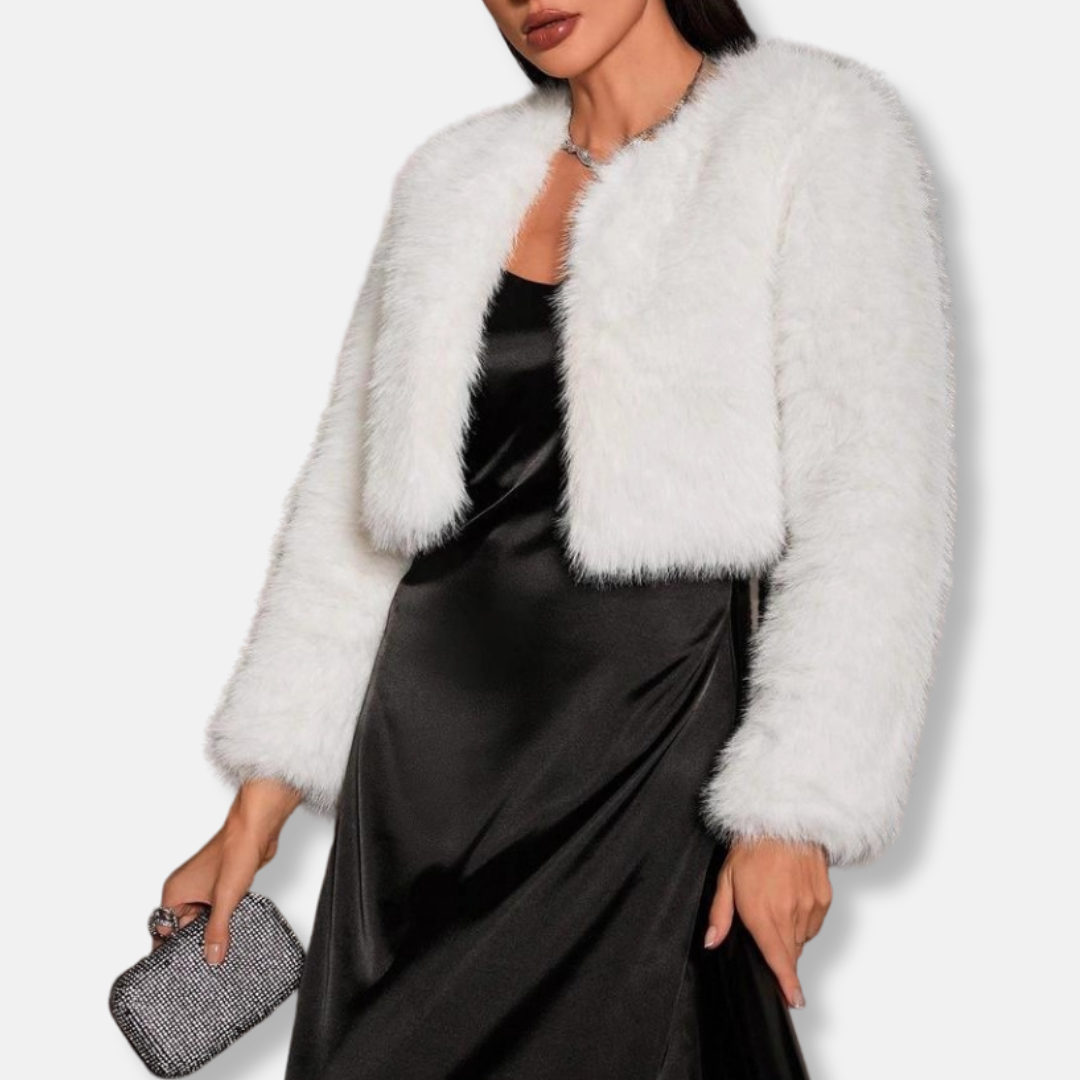 VogeLuxe | Women’s Shaggy Cropped Faux Fur Jacket 2