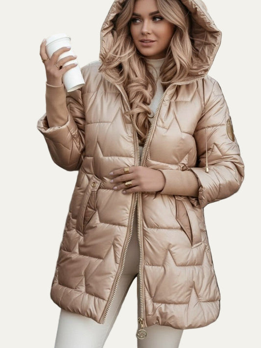 VogeLuxe | Women’s Shiny Mid-Length Puffer Coat 0