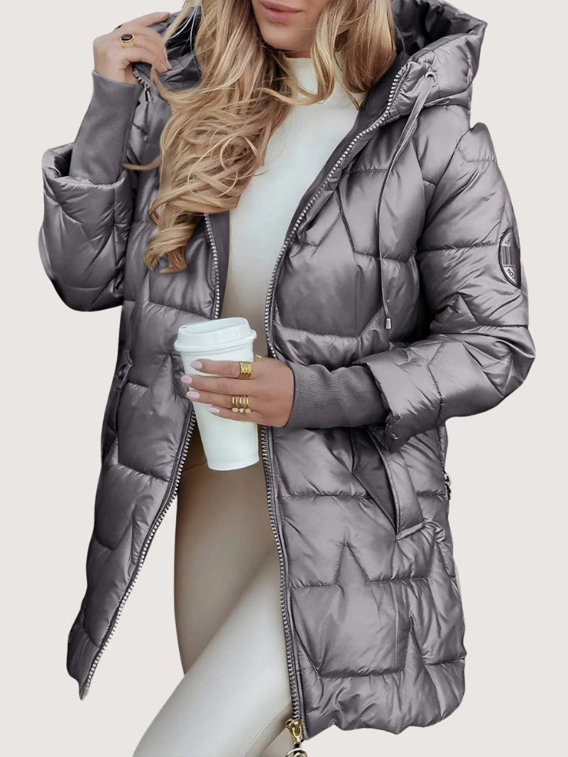 VogeLuxe | Women’s Shiny Mid-Length Puffer Coat 2