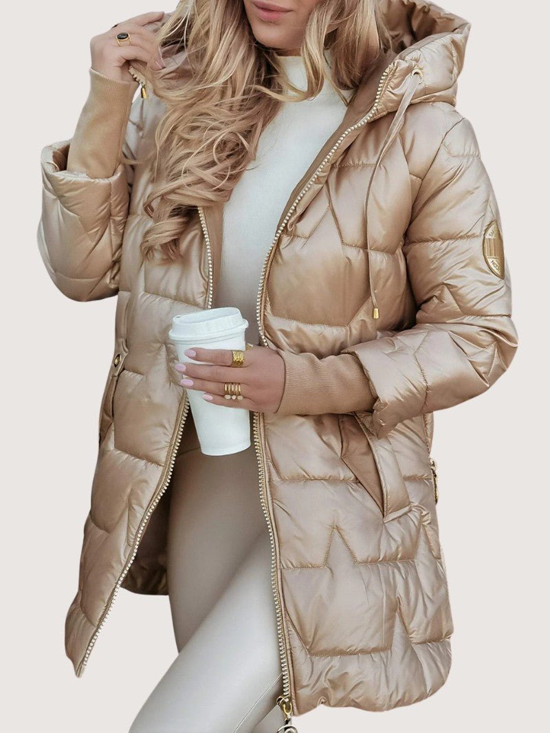 VogeLuxe | Women’s Shiny Mid-Length Puffer Coat 4