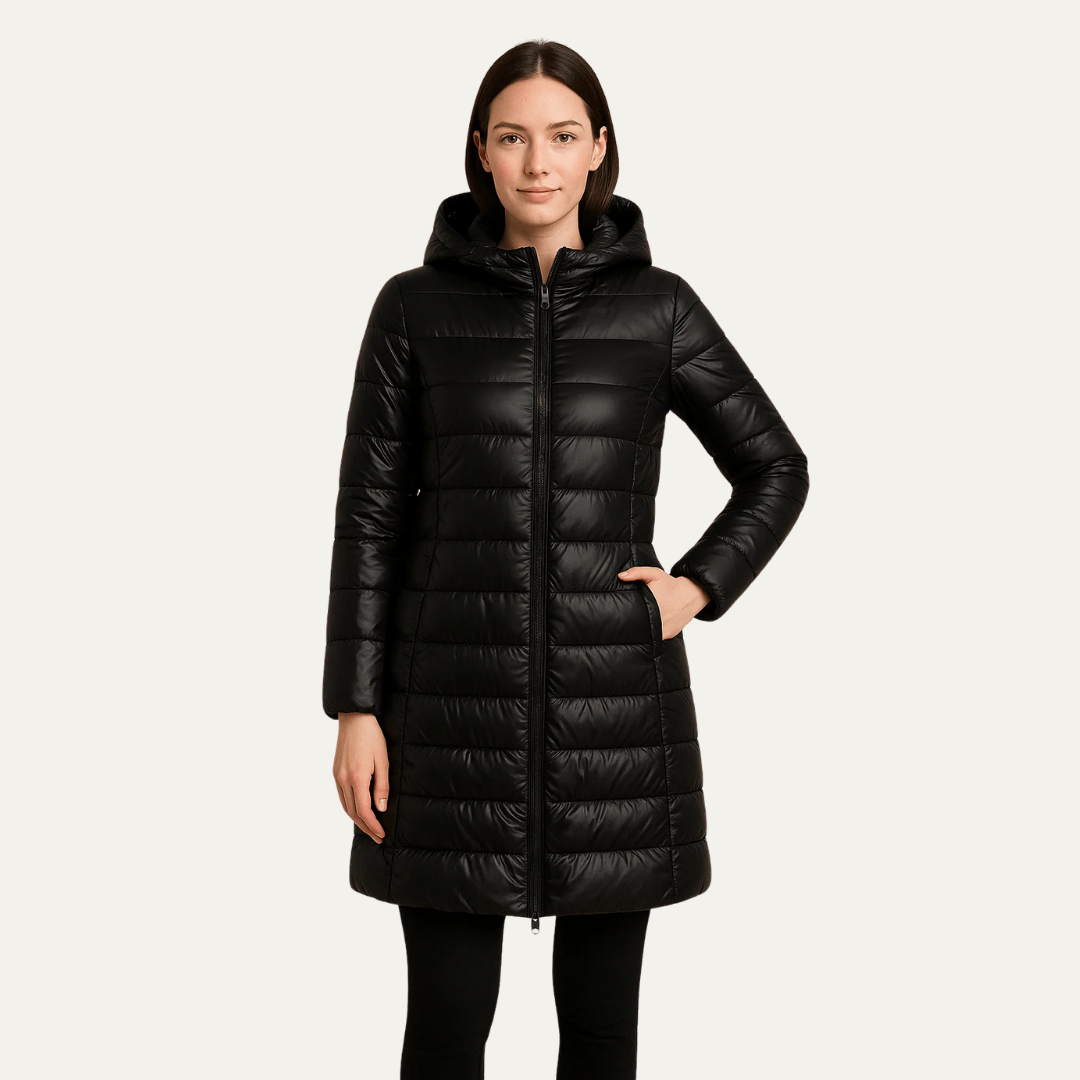VogeLuxe | Women’s Shiny Quilted Puffer Coat 0