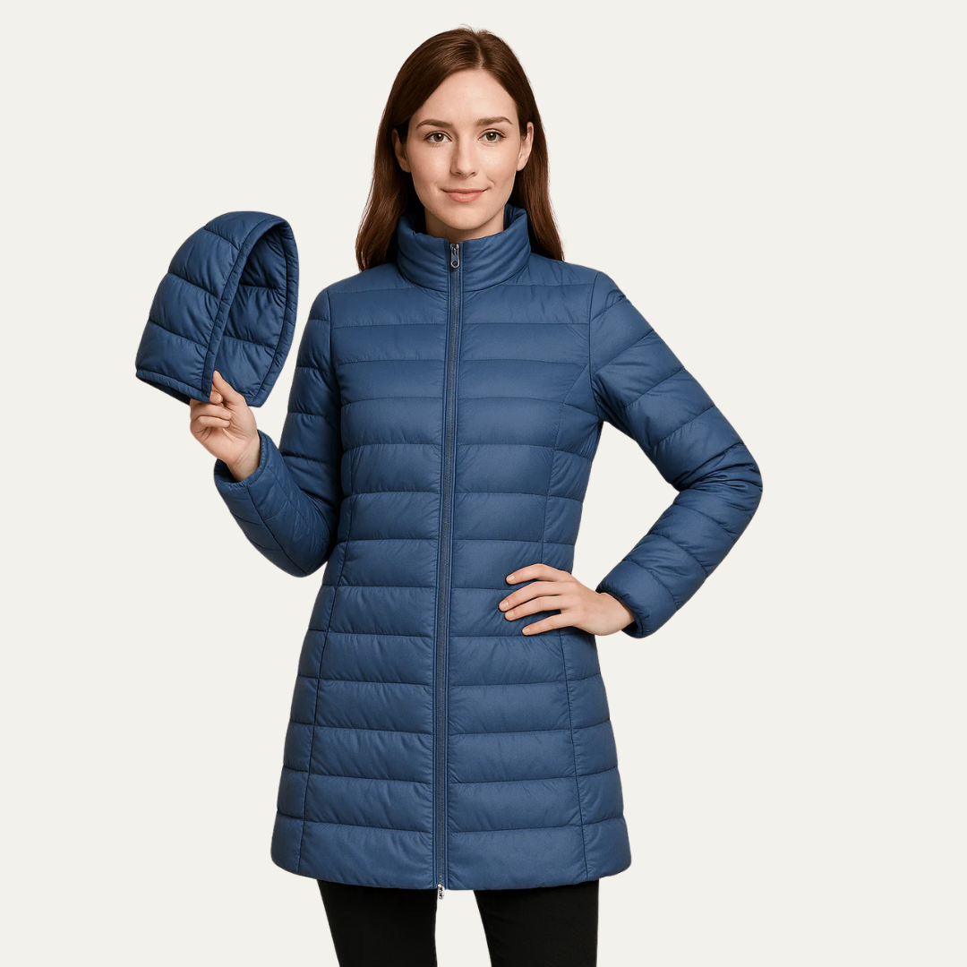 VogeLuxe | Women’s Shiny Quilted Puffer Coat 2