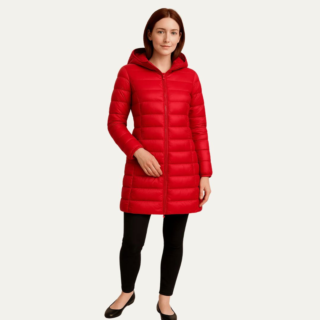VogeLuxe | Women’s Shiny Quilted Puffer Coat 4