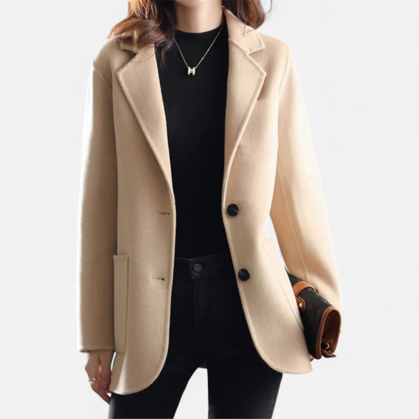 VogeLuxe | Women’s Short Woolen Blazer-Style Coat 0