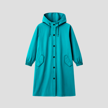 VogeLuxe | Women’s Sleek Mid-Length Raincoat with Hood 1