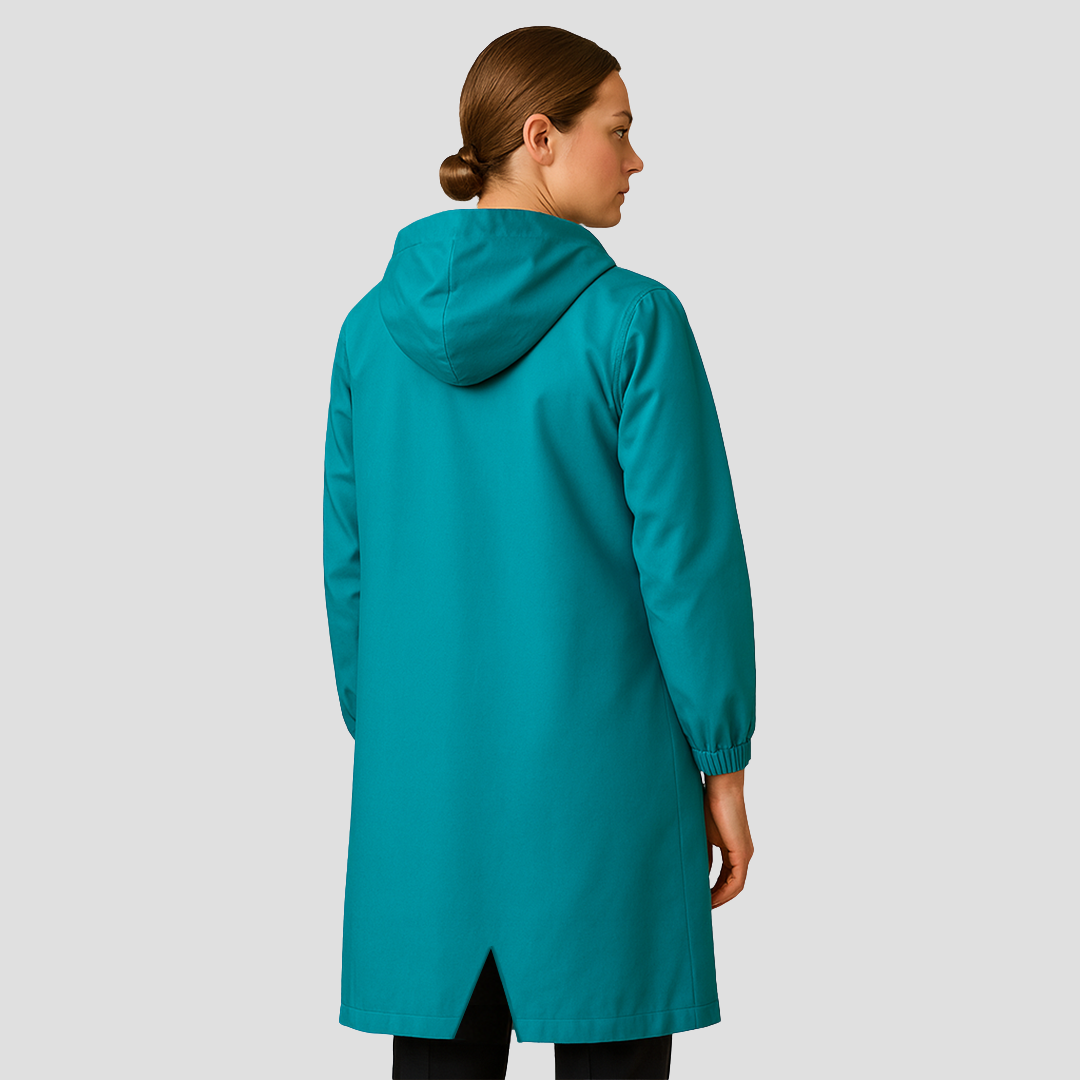 VogeLuxe | Women’s Sleek Mid-Length Raincoat with Hood 3