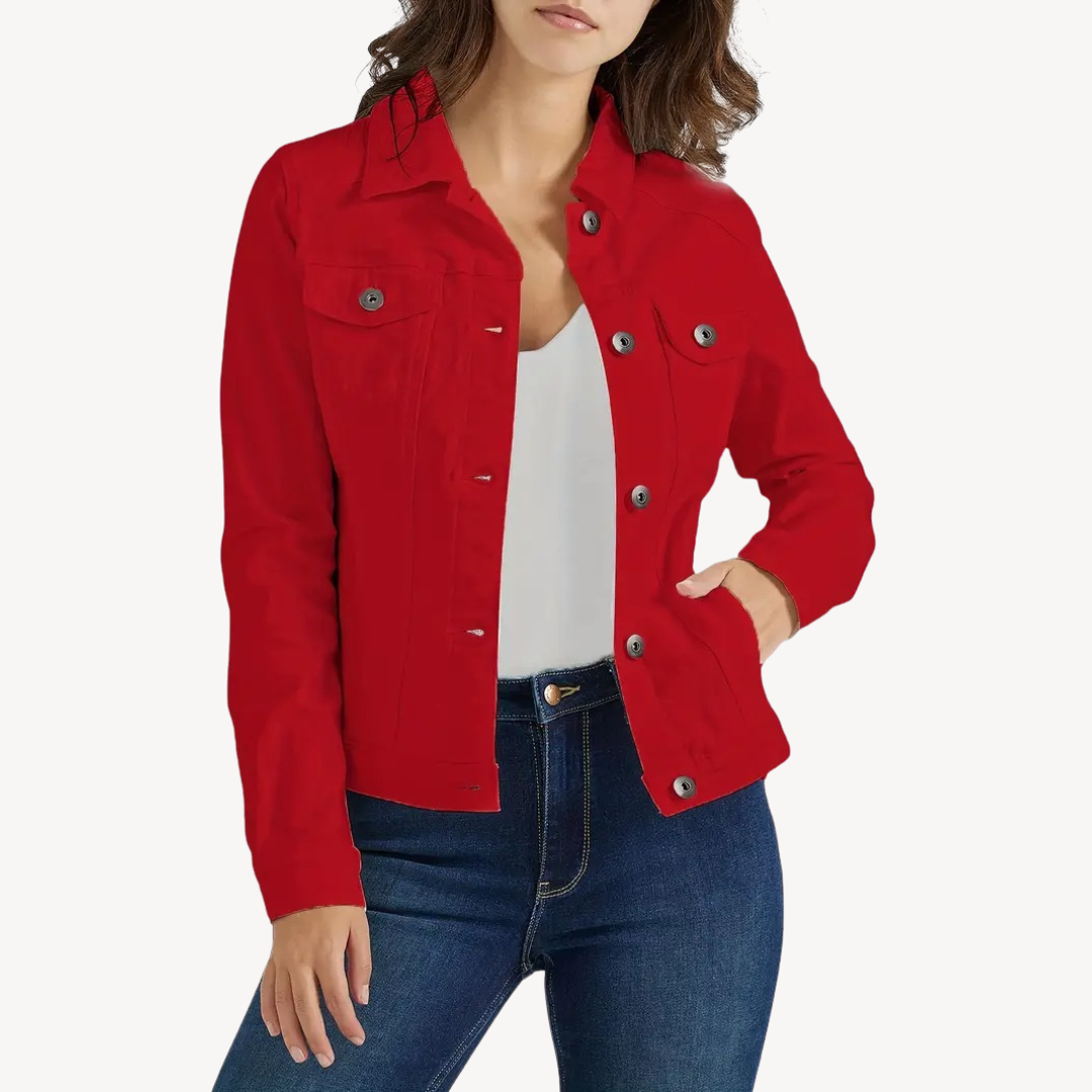 VogeLuxe | Women’s Slim Denim Cropped Jacket 0