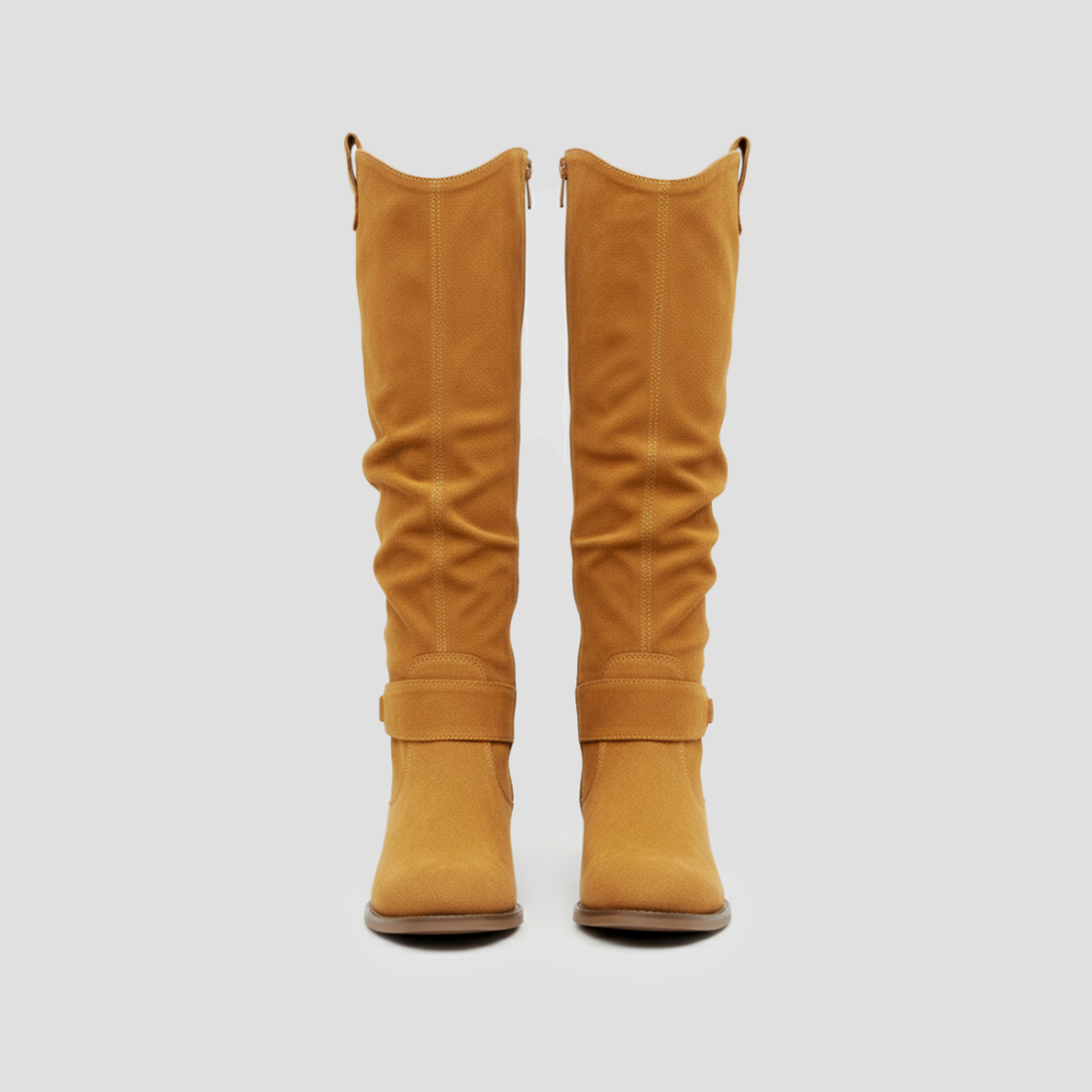 VogeLuxe | Women’s Slouchy Buckle Knee-High Boots 1