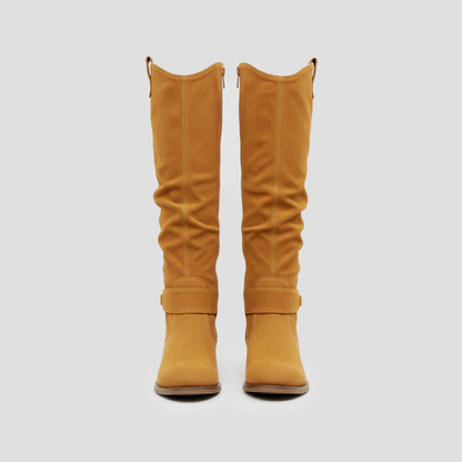 VogeLuxe | Women’s Slouchy Buckle Knee-High Boots 1
