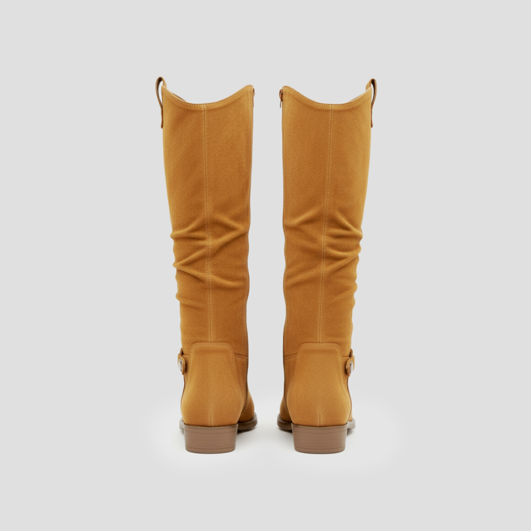 VogeLuxe | Women’s Slouchy Buckle Knee-High Boots 3