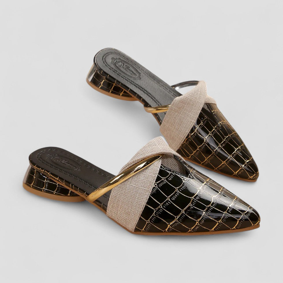 VogeLuxe | Women’s Snake Pattern Closed Toe Slippers 0