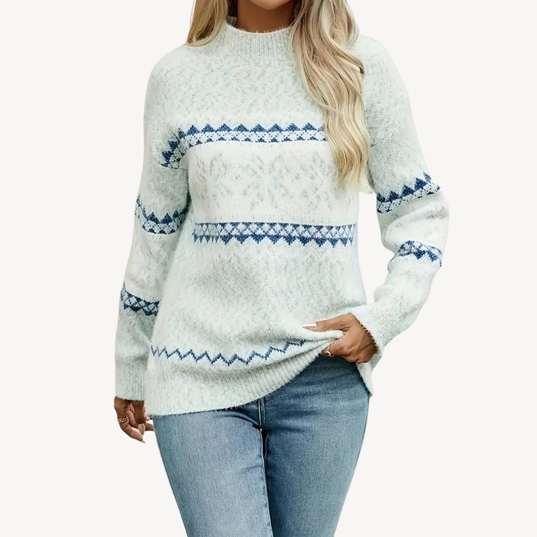 VogeLuxe | Women’s Snowflake Knitted Sweater 2