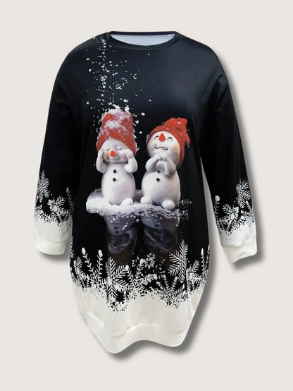 VogeLuxe | Women’s Snowman Christmas Graphic Sweater Dress 2