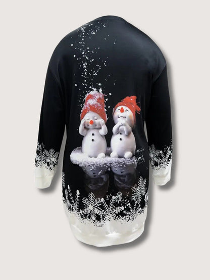 VogeLuxe | Women’s Snowman Christmas Graphic Sweater Dress 3