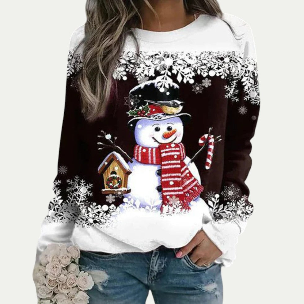 VogeLuxe | Women’s Snowman Graphic Crewneck Sweatshirt 0
