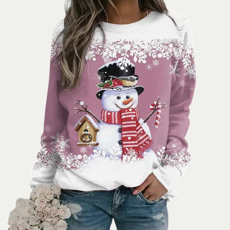 VogeLuxe | Women’s Snowman Graphic Crewneck Sweatshirt 1