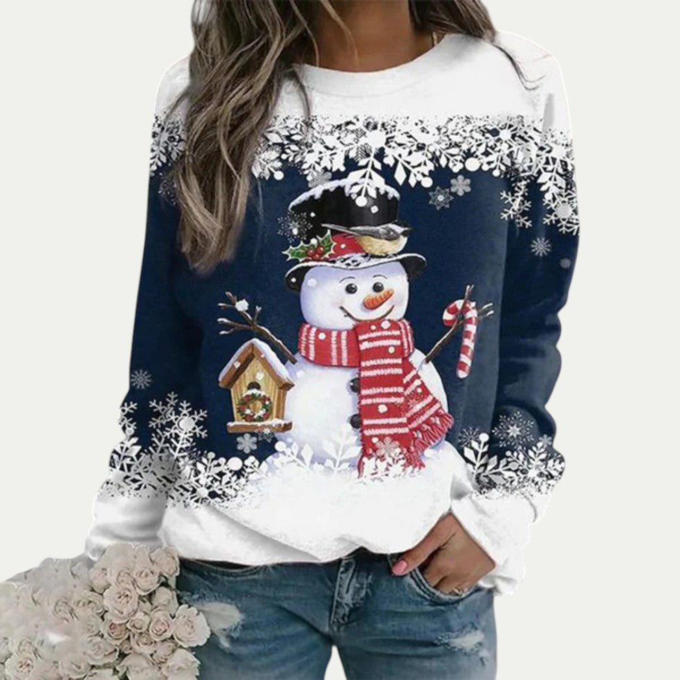 VogeLuxe | Women’s Snowman Graphic Crewneck Sweatshirt 2