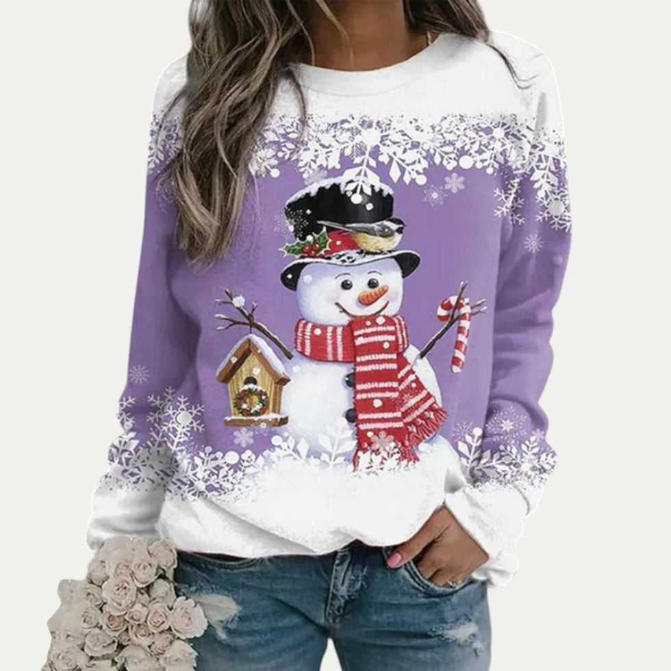 VogeLuxe | Women’s Snowman Graphic Crewneck Sweatshirt 3