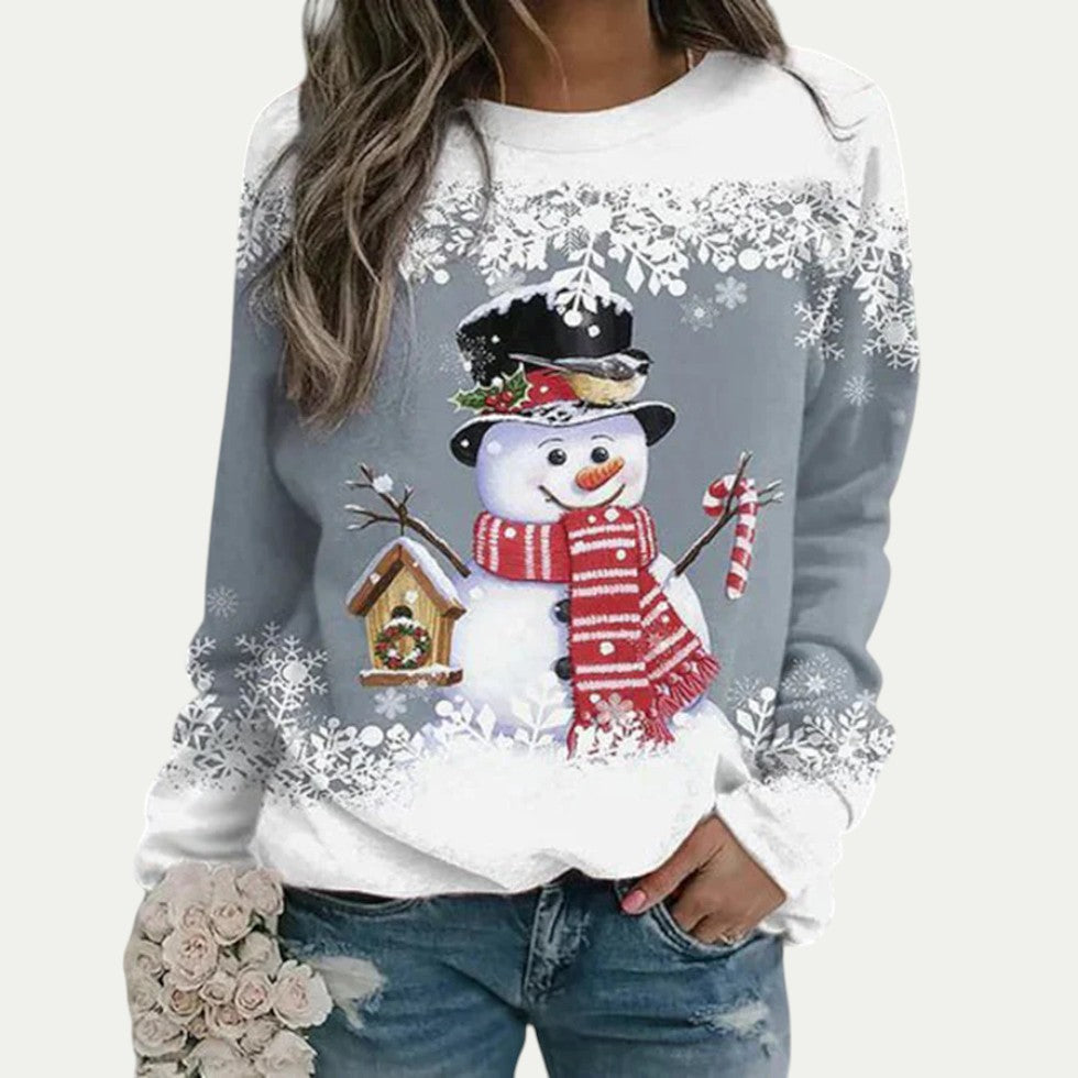 VogeLuxe | Women’s Snowman Graphic Crewneck Sweatshirt 4