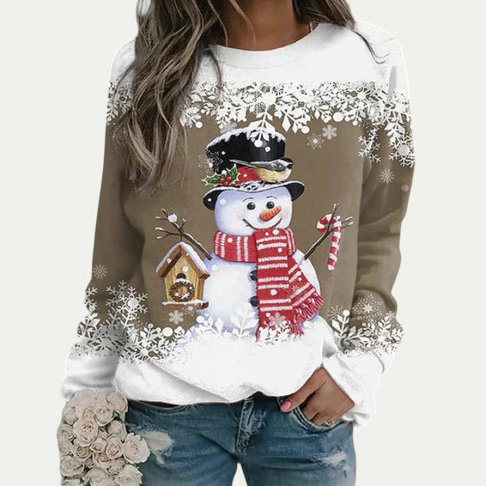 VogeLuxe | Women’s Snowman Graphic Crewneck Sweatshirt 5
